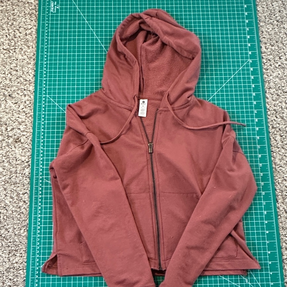 90 Degree By Reflex Mauve/Pink Zip-Up Hoodie